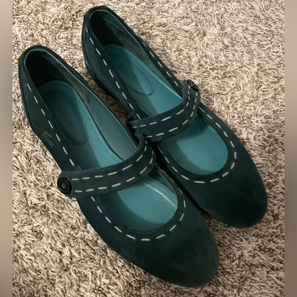 LACOSTE Millie Suede Womens Shoes Size 9.5 Mary Jane - Green